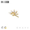 IMPLANT GRADE TITANIUM THREADLESS PUSH IN CZ MARQUISE FLOWER TOP PART